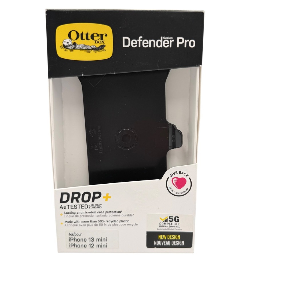 OtterBox Defender Pro Holster iPhone 13 12 mini Black Belt Clip Kickstand
